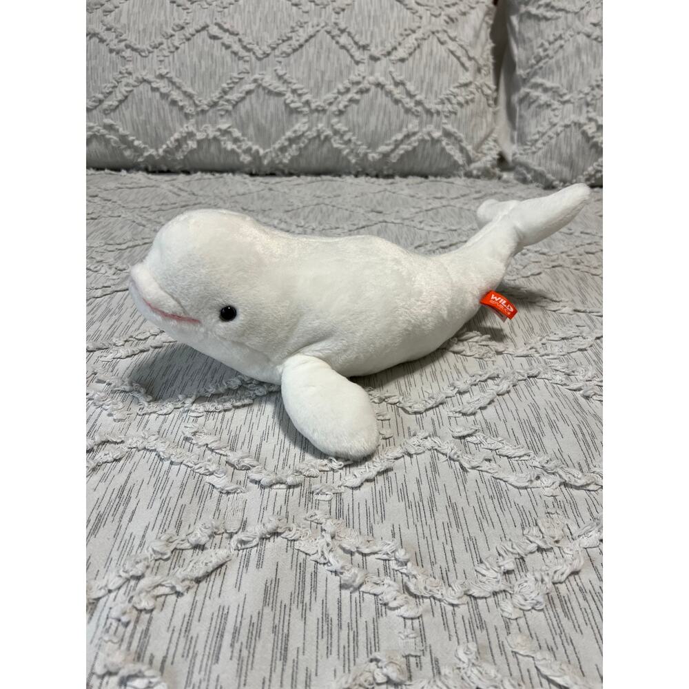 Wild Republic Realistic Beluga Whale Plush Stuffed Animal 15 inches